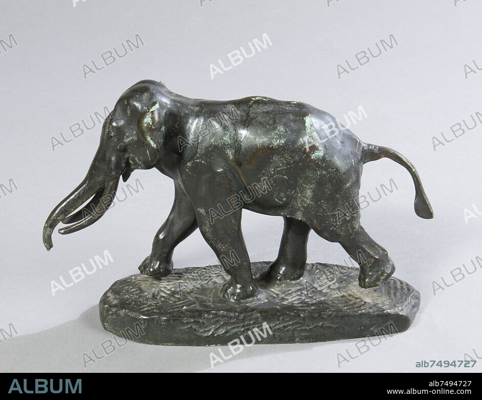 Antoine Louis Barye ( 1795-1875 ) 
Eléphant marchant.
Bronze animalier 
Signé en creux sur la terrasse
Collection  particulière.