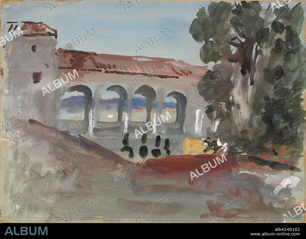 Generalife, Granada. Hercules Brabazon (British, 1821-1906). Watercolor.