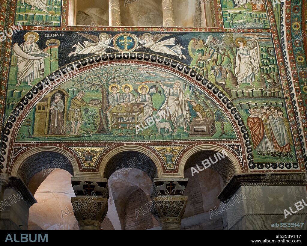Mosaicos de la iglesia de San Vital de Rávena, siglo VI, Rávena, Emilia-Romaña, Italia.