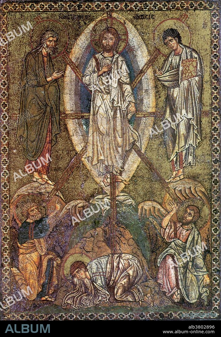 Byzantine school portable icon depicting the Transfiguration Jesus. The Transfiguration of Jesus has been an important subject in Christian art, above all in the Eastern church, some of whose most striking icons show the scene. Mosaics were more central to Byzantine culture than to that of Western Europe. Byzantine church interiors were generally covered with golden mosaics. Mosaic art flourished in the Byzantine Empire from the 6th to the 15th centuries.