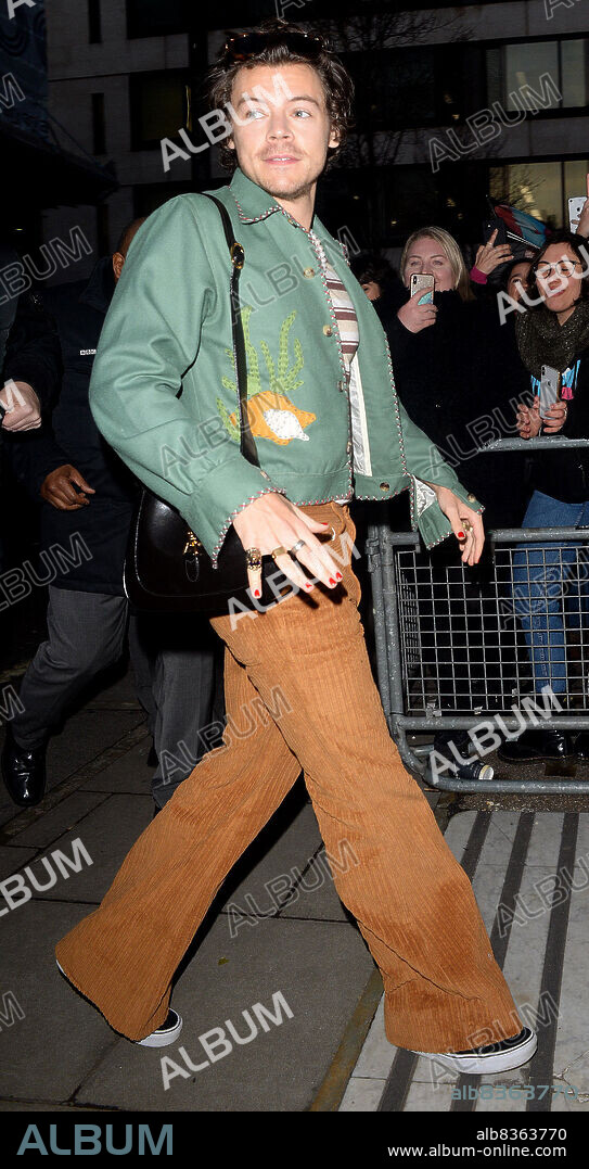 October 3, 2019, London, Great Britain, United Kingdom: English singer Harry Styles arrives at the BBC Radio 2 studios to perform on the Zoe Ball Breakfast Show, London..FEBRUARY 14th 2020. (Credit Image: © Matrix via ZUMA Press).