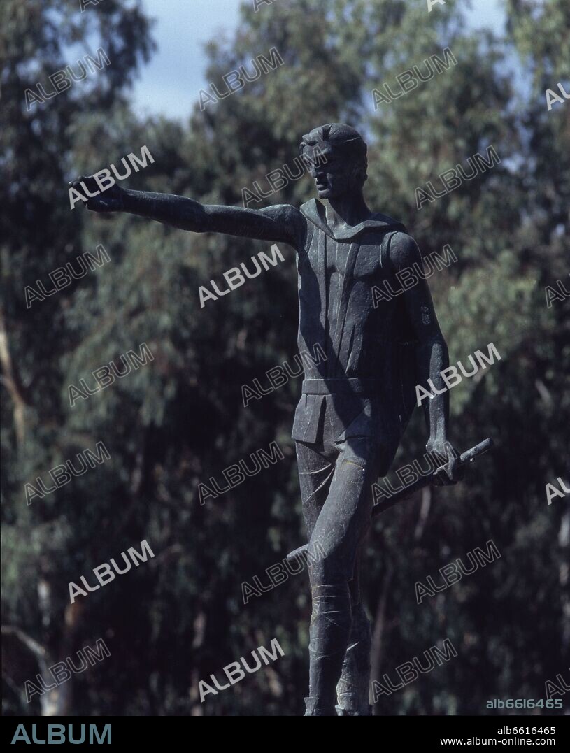 ANTONIO GONZALEZ OREA Y MANUEL MILLAN LOPEZ. MONUMENTO A LA BATALLA DE LAS NAVAS DE TOLOSA-DETALLE DEL PASTOR MARTIN HALAJA - SIGLO XIX.