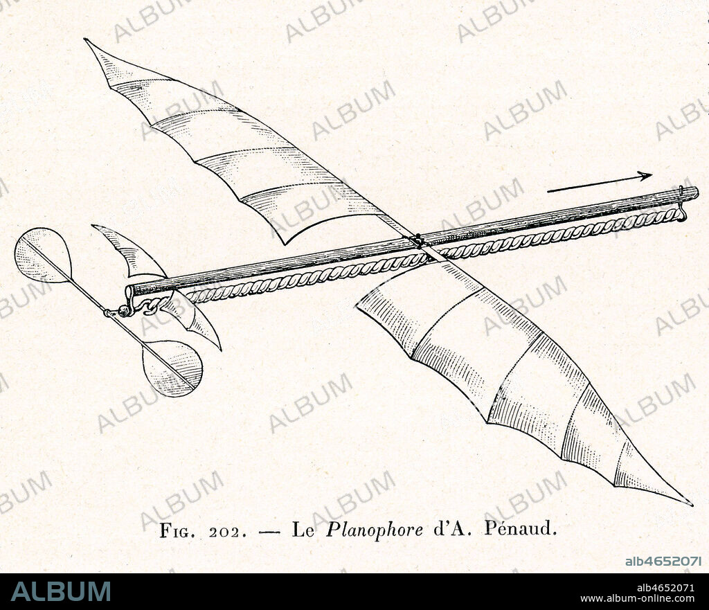 Le Planophore d'Alphonse PENAUD (1850-1880) dont la description date de 1871. Gravure anonyme c. 1900. Credit : Collection KHARBINE-TAPABOR.
