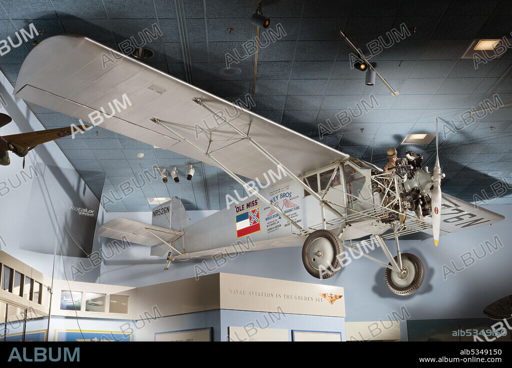 CURTISS AEROPLANE AND MOTOR COMPANY. 108E. Three-seat light cabin monoplane. The Key brothers set an endurance record of 653 hours and 34 minutes, June 4-July 1, 1935 in the Robin. Wright J-6-5 engine. High-wing, tailwheel design. In 1935, this Curtiss Robin established a world record for sustained flight, using air-to-air refueling. After two unsucessful attempts the year before, Fred and Algene Key took Ole Miss up from Meridian, Mississippi on June 4 and did not touch the ground again until July 1, for a total time in the air of 653 hours and 34 minutes, or 27 days. During the flight, the Keys received fuel and supplies 432 times from another aircraft. They braved severe thunderstorms and an electrical fire in the cabin before returning to a safe landing in Meridian. The Curtiss Robin series was produced in the late 1920s and early 1930s as a 3-plane general aviation aircraft. Ole Miss varies from a typical Curtiss Robin by virtue of modifications made for the flight, including a new fuel tank, engine servicing catwalk, and a sliding top hatch for receiving supplies in flight.