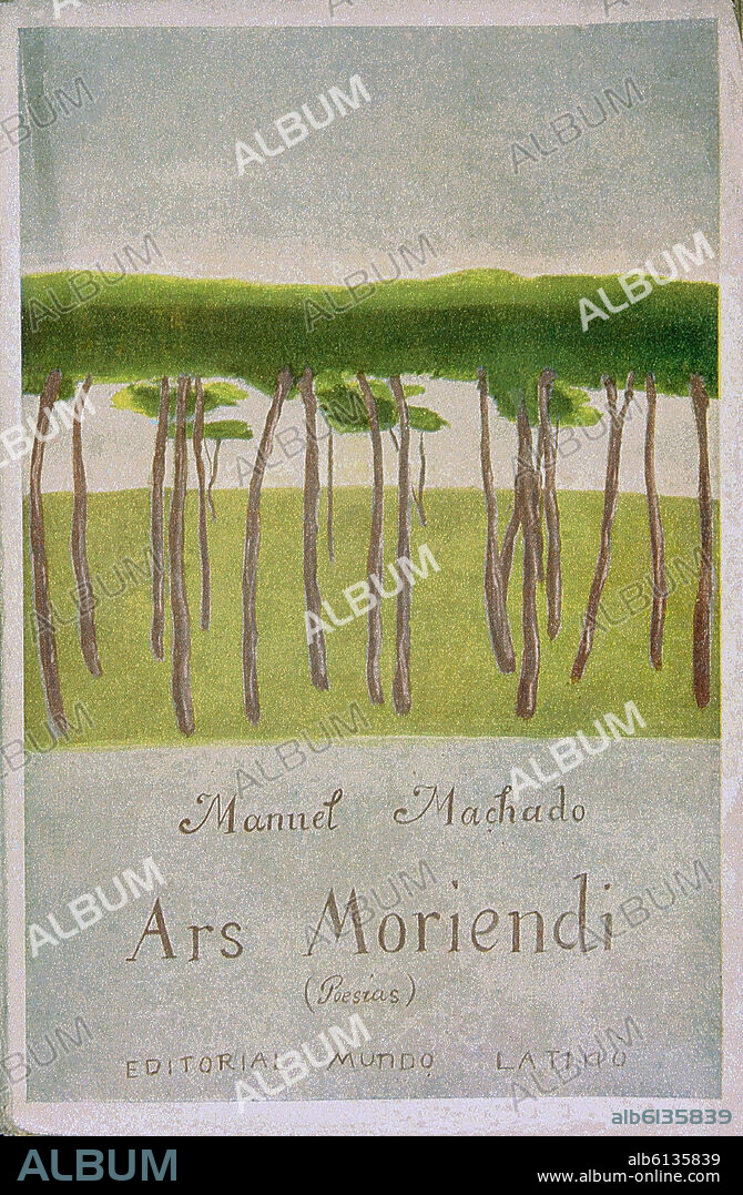 MANUEL MACHADO (1874-1947). PORTADA DEL LIBRO" ARS MORIENDI" (POESIAS)1921-EDITORIAL MUNDO LATINO.