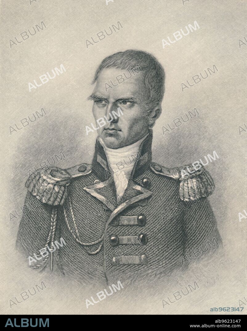 RA MULLER. 'Sir Hudson Lowe', c1815, (1896). Sir Hudson Lowe (1769-1844) was an Anglo-Irish soldier and colonial administrator who is best known for his time as Governor of St Helena, where he was the gaoler of the Emperor Napoléon. Engraving after the portrait by Frémy. From Life of Napoleon Bonaparte, Volume IV, by William Milligan Sloane. [The Century Co., New York, 1896].