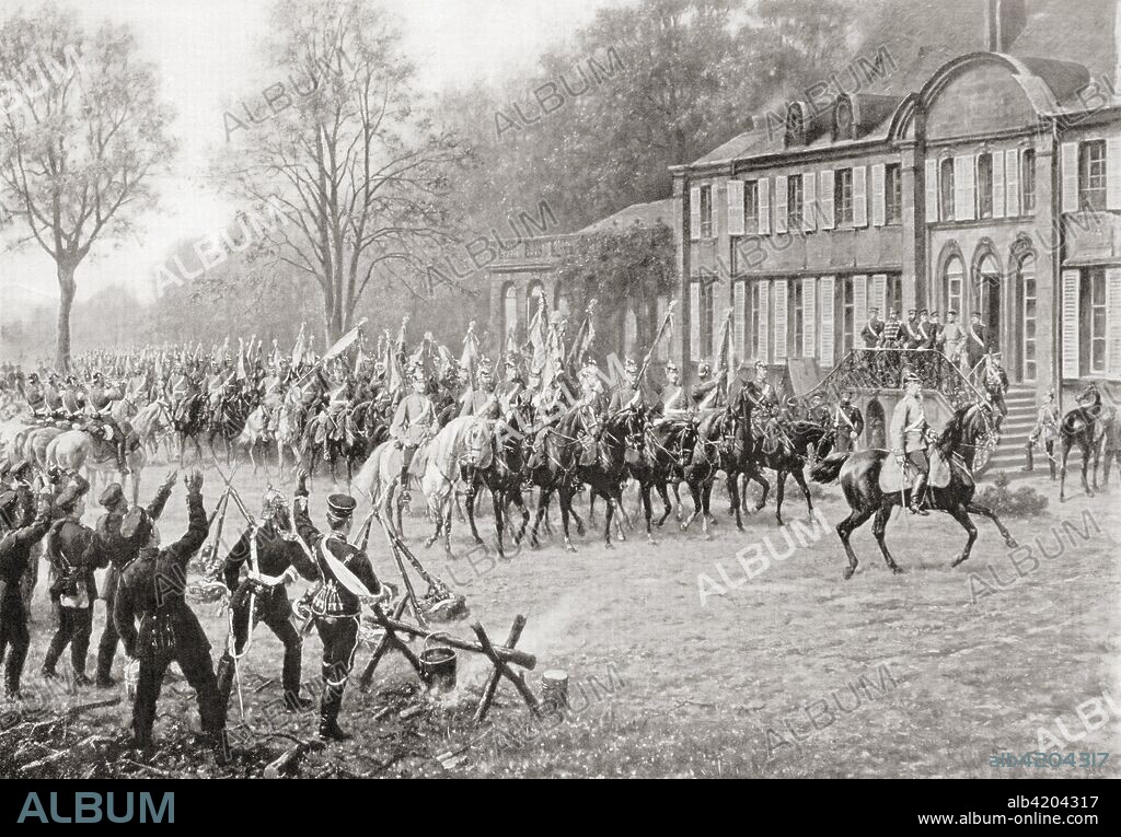 The surrender of the French army to the Prussians at Metz by Marshal Bazaine, 1870.  Francois Achille Bazaine, 1811 - 1888.  Officer of the French army.  From Hutchinson's History of the Nations, published 1915.