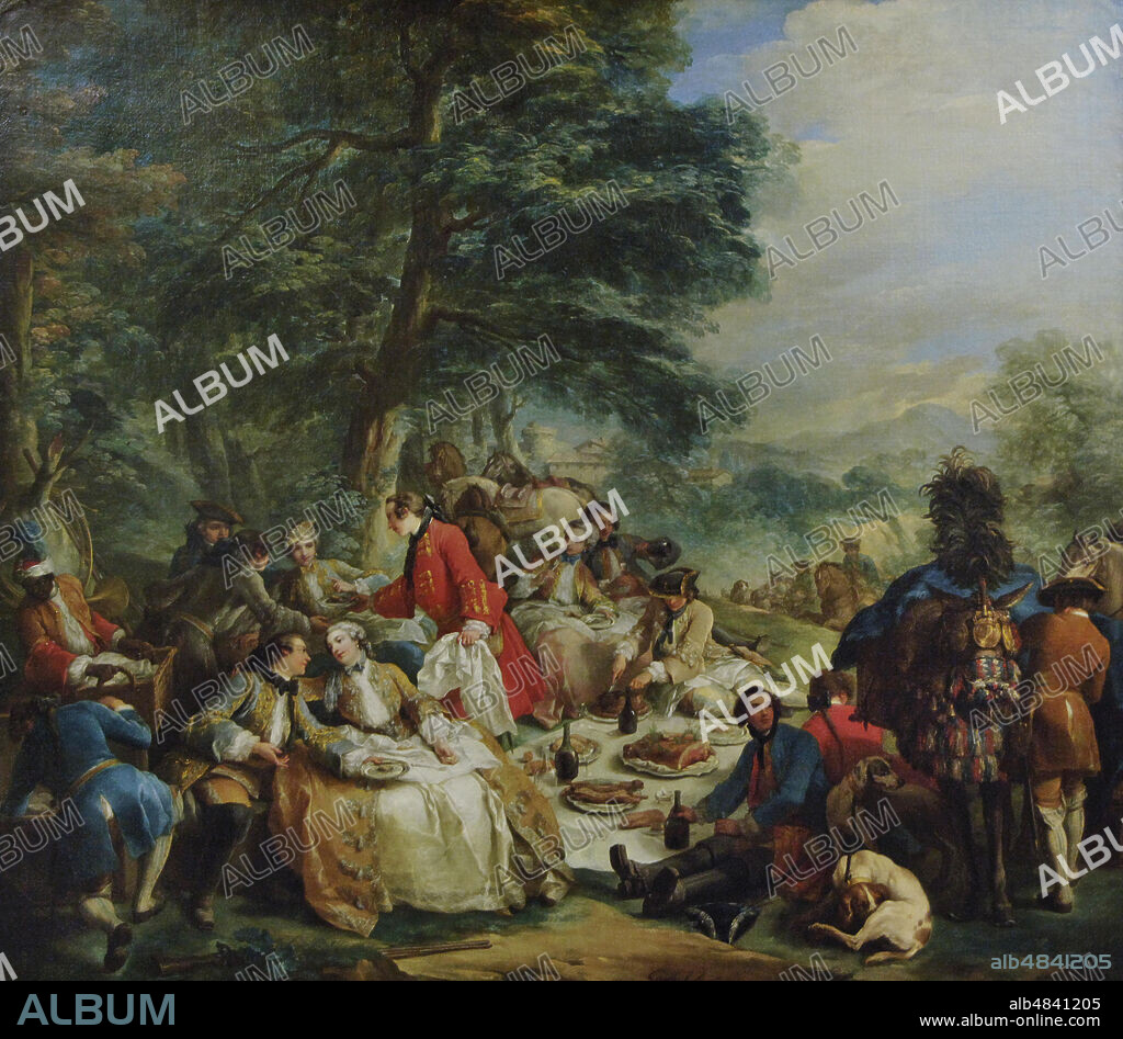 Charles-André van Loo (1705-1765). Pintor francés. Parada de caza,1737. Museo del Louvre. París. Francia.
