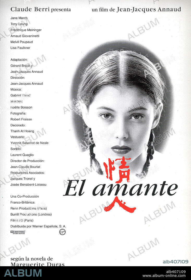 Poster of THE LOVER, 1992 (L' AMANT), directed by JEAN-JACQUES ANNAUD. Copyright RENN/BURRILL/FILMS A2.