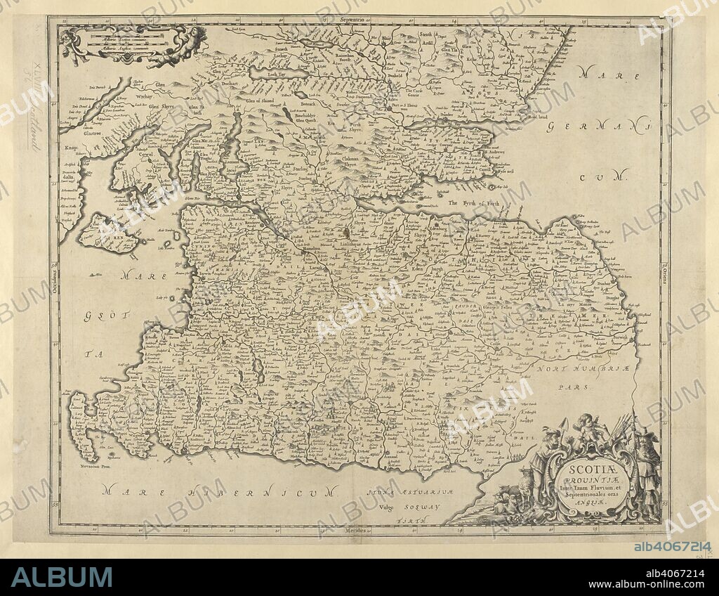 A map of the area between the River Tay in Scotland and the north of England. SCOTIÃ† PROVINTIÃ† Inter Taum Fluvium, et Septentrionales oras ANGLIÃ†. [Amsterdam] : [Jan Jansson], [between 1659 and about 1680.]. Source: Maps K.Top.48.36. Language: Latin.