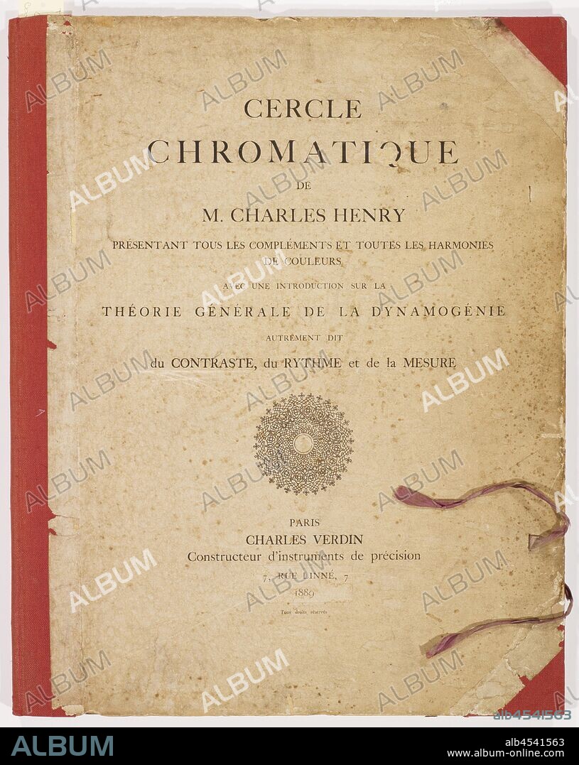 Cercle Chromatique, Charles Henry, Librarian (French, 1859-1926), 1888-1889, letterpress and steel engraving, 23-1/2 x 16-3/4 in. (sheet), Signed and numbered in ink on collophon page, u.c.: 161 Charles Henry.