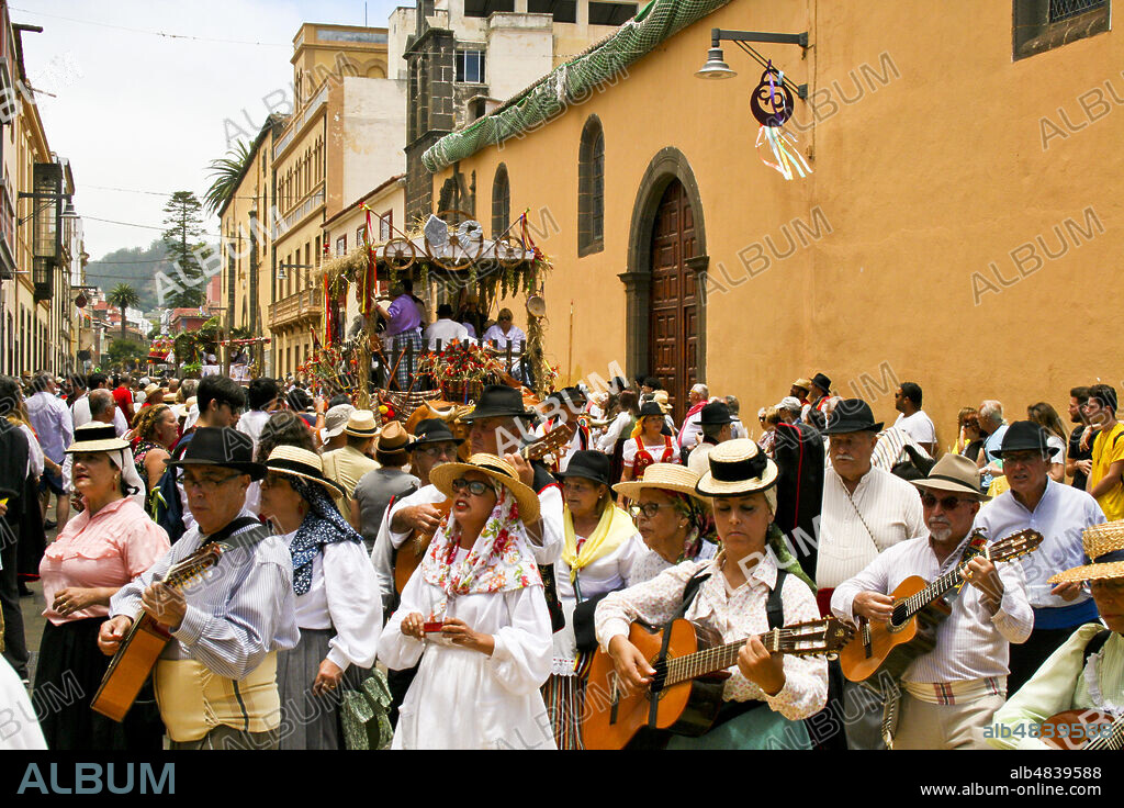 San Cristóbal de La Laguna, Tenerife, Canary Islands, Spain, Europe.The feast and procession of San Benito Abbot (Romeria de San Benito Abad), 14th July, 2019.
