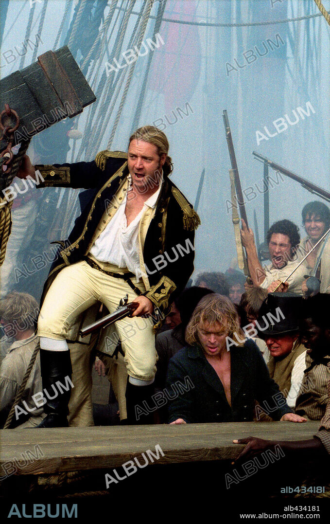 RUSSELL CROWE en MASTER AND COMMANDER: AL OTRO LADO DEL MUNDO, 2003 (MASTER AND COMMANDER: THE FAR SIDE OF THE WORLD), dirigida por PETER WEIR. Copyright 20TH CENTURY FOX/MIRAMAX/UNIVERSAL/SAMUEL GOLDWYN FILMS.