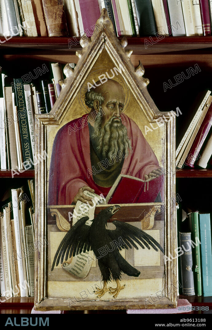 GIOVANNI DI PAOLO. St John the Evangelist shown with his symbol, an eagle, 15th century.