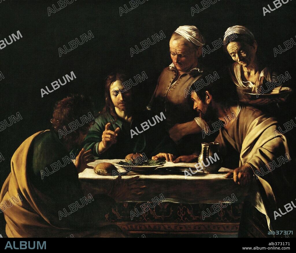 Caravaggio / 'Cena de Emaús', 1606, Óleo sobre lienzo, 141 x 175 cm.