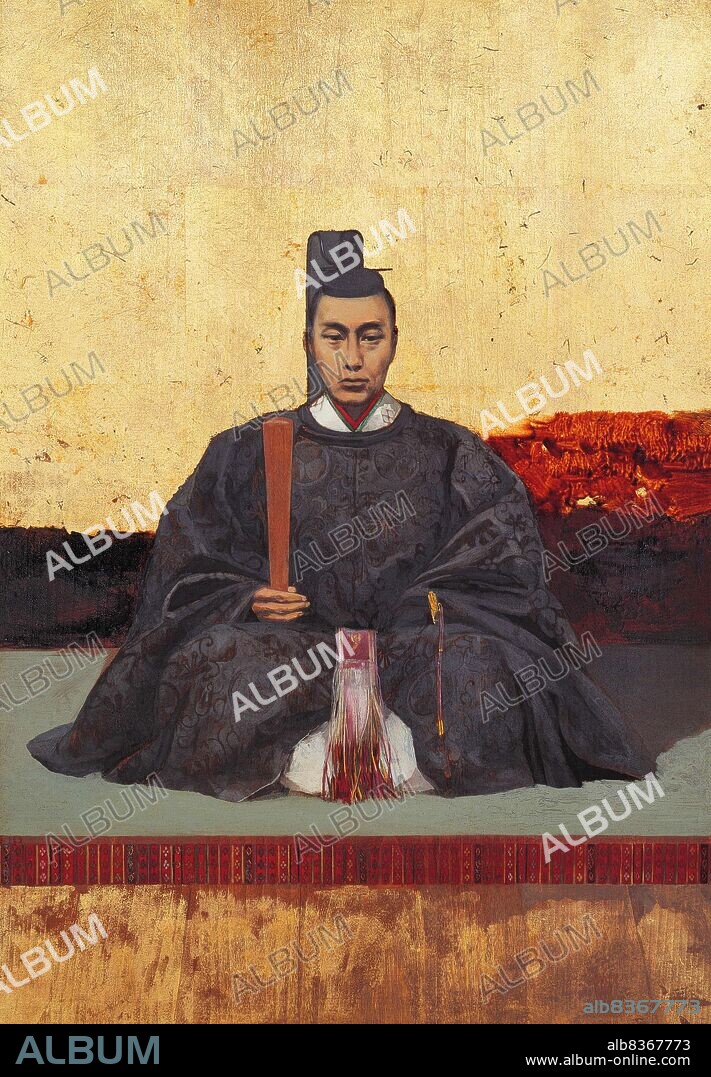 Japan: 'Portrait of Tokugawa Yoshinobu'. Oil on canvas painting by Kawamura Kiyoo (1852-1934), c. 1880s-1890s.<br/><br/>. Tokugawa Yoshinobu, also known as 'Keiki', was the 15th and last shogun of the Tokugawa shogunate of Japan. He was part of a movement which aimed to reform the aging shogunate, but was ultimately unsuccessful.<br/><br/>. Kawamura Kiyoo (1852-1934) was a Japanese painter from Edo. He became a follower of the yga (Western-style) of painting, and journeyed for a time through France and Italy. He aided in the formation of the Meiji Bijutsukai in 1889, the first art association in Japan championing western-style painting.