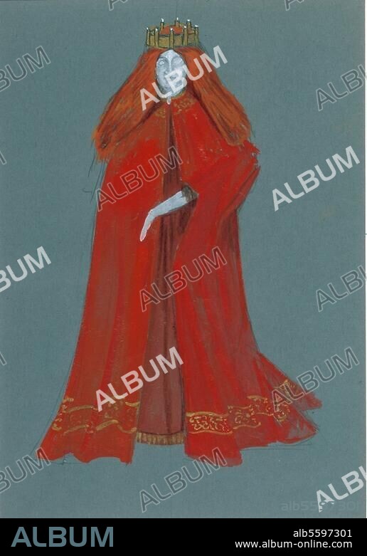 Bartók, Béla; Hungarian composer; 1881-945. Work: Duke Bluebeard's Castle. (op. 11; opera; Libr. Béla Balázs, 1911 ff.; première 1918). The second wife from a production at the Opéra in Paris. Drawing, undated, by Maurice Brunet. (born 1911). D. 216 (O.C.) 39, p. 35. Paris, Bibliothèque de l'Opéra.