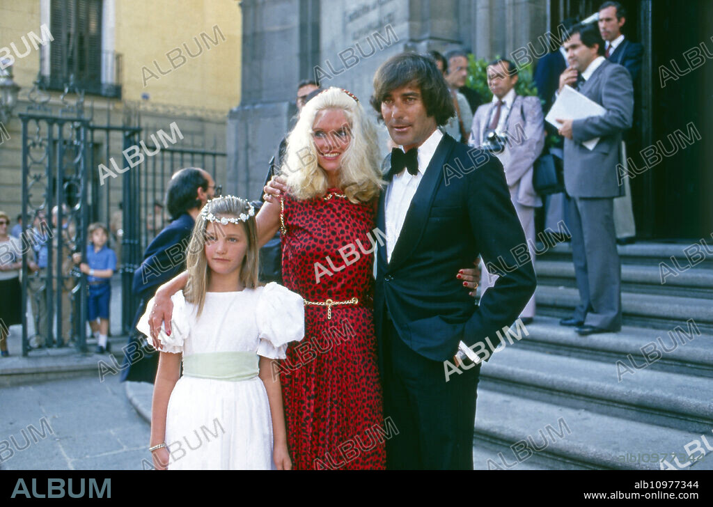 Gunilla Countess of Bismarck at the wedding of her brother Maximilian von Bismarck Schoenhausen with Barbara Meijer at Madrid, Spain 1981.