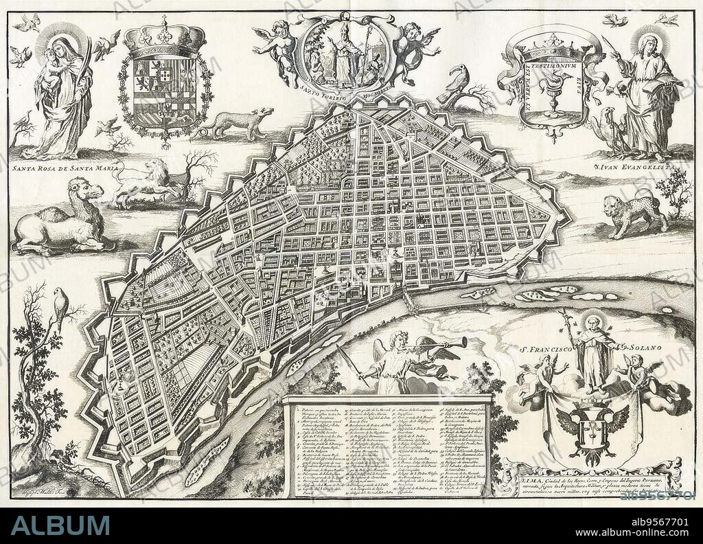 Plano de la Ciudad de Lima - Año 1685 Pedro de Nolasco (1er plano).