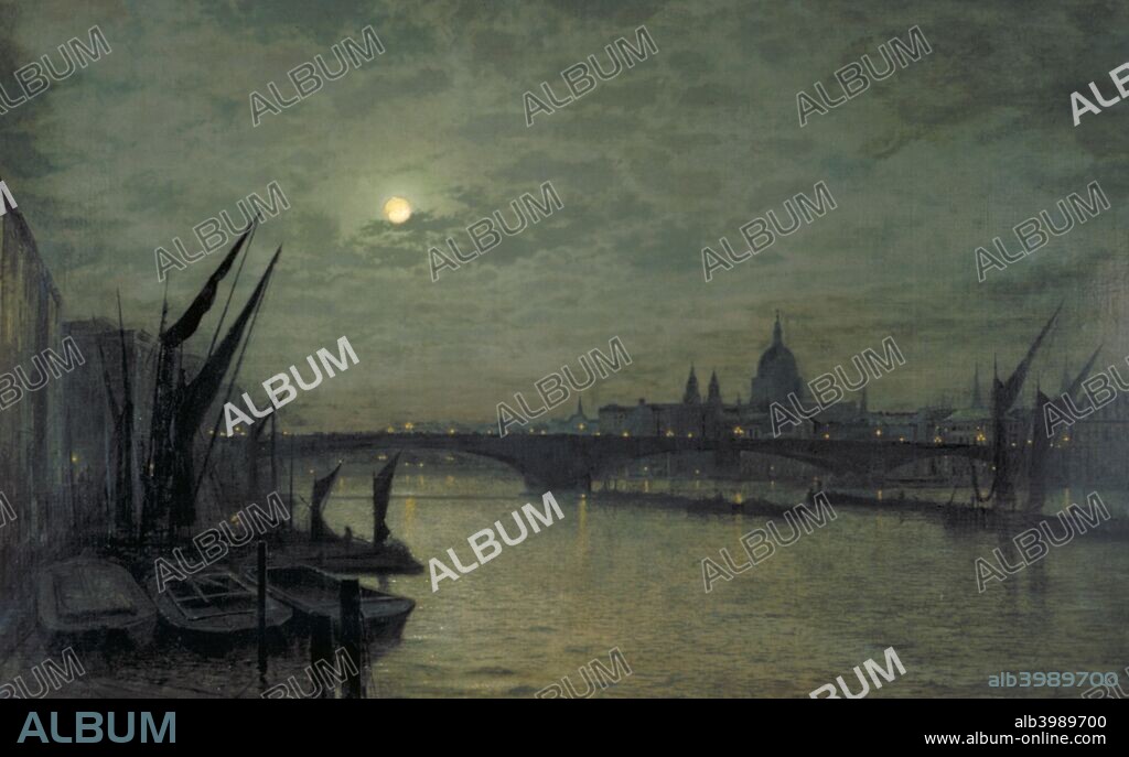 'The Thames by moonlight with Southwark Bridge', 1884.