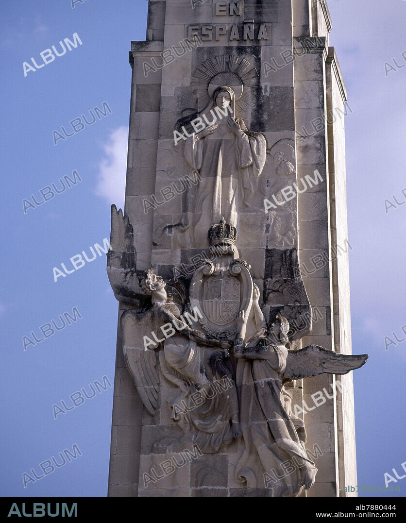 PEDRO MUGURUZA OTAÑO (1893-1952) ARQUITECTO. MONUMENTO AL SAGRADO CORAZON ECULTURAS DE ANICETO MARINAS 1866-1953 y FERNANDO CRUZ SOLIS 1923-2003.