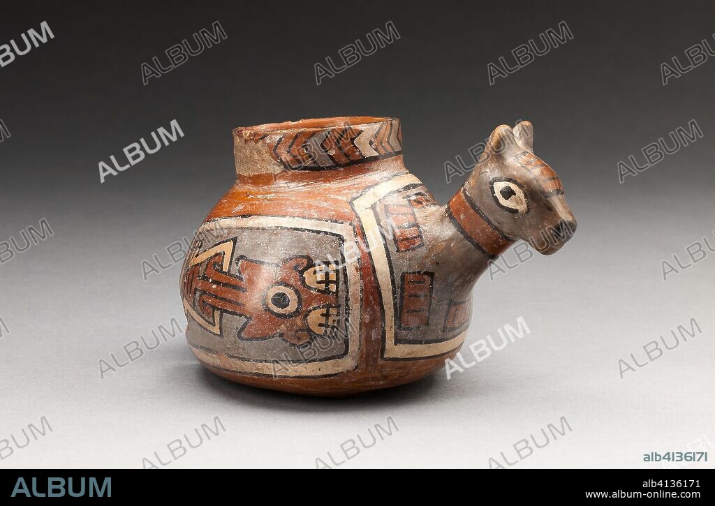 Bowl in the Form of a Llama with Geometric Motifs. Tiwanaku-Wari; South coast Peru or northern Bolivia. Date: 600 AD-1000. Dimensions: . Ceramic and pigment. Origin: Bolivia.