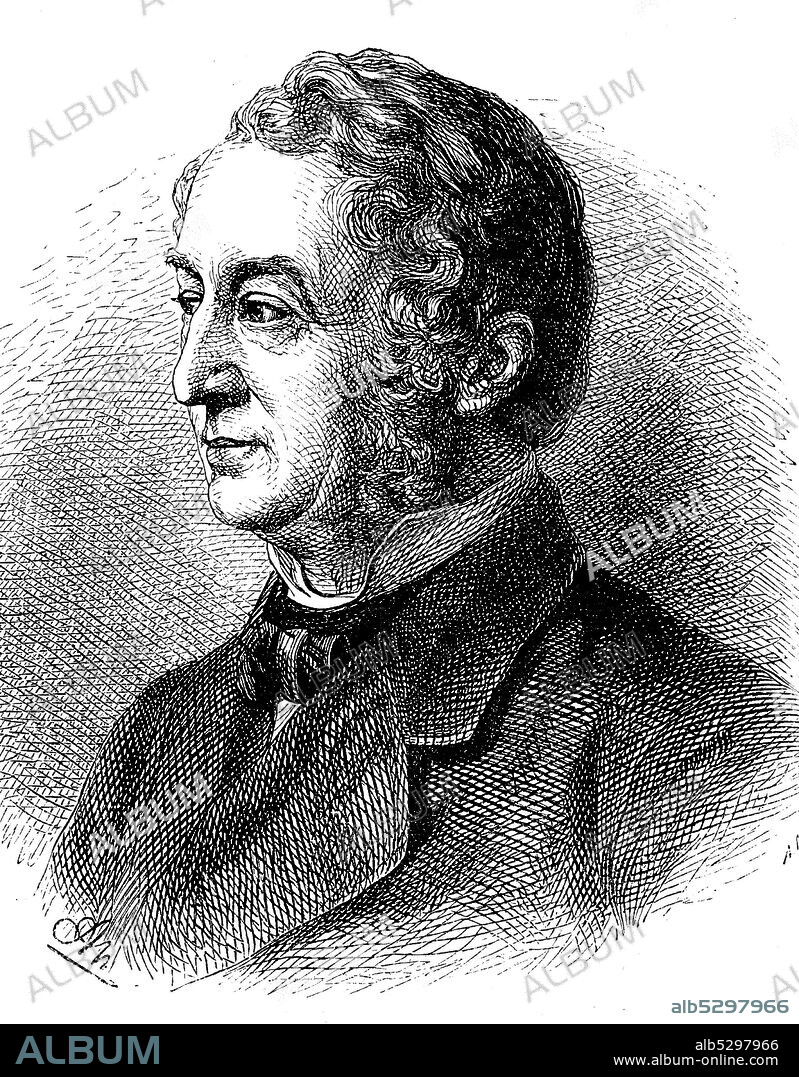 Friedrich Wilhelm Güll, 1812-1879, a german poet  /  Friedrich Wilhelm Güll, 1812-1879, ein deutscher Dichter, Historisch, digital improved reproduction of an original from the 19th century / digitale Reproduktion einer Originalvorlage aus dem 19. Jahrhundert,.