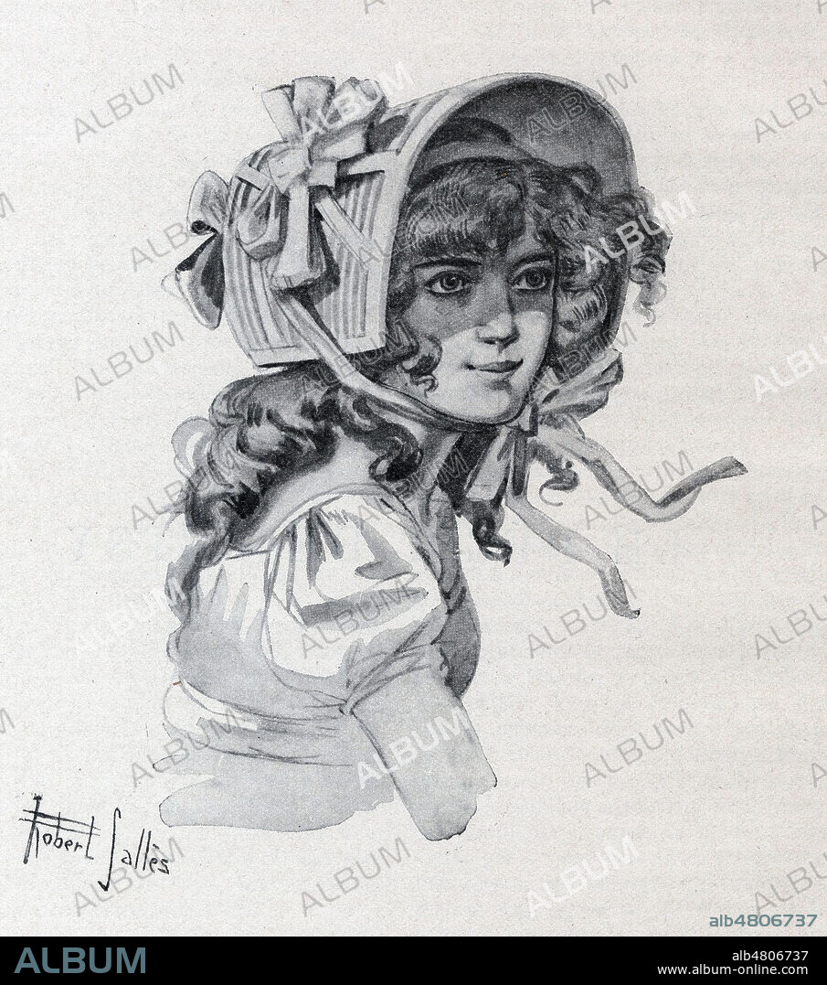Portrait de Betsy BALCOMBE (1802-1871) amie de NAPOLEON 1er (1769-1821) a Sainte-Helene. Illustration vers 1910 par Robert SALLES (1871-1929) pour Souvenir d'une petite amie de Napoleon par Paul FREMEAUX (19-20 s.). Credit : Collection Jonas/Kharbine-Tapabor.