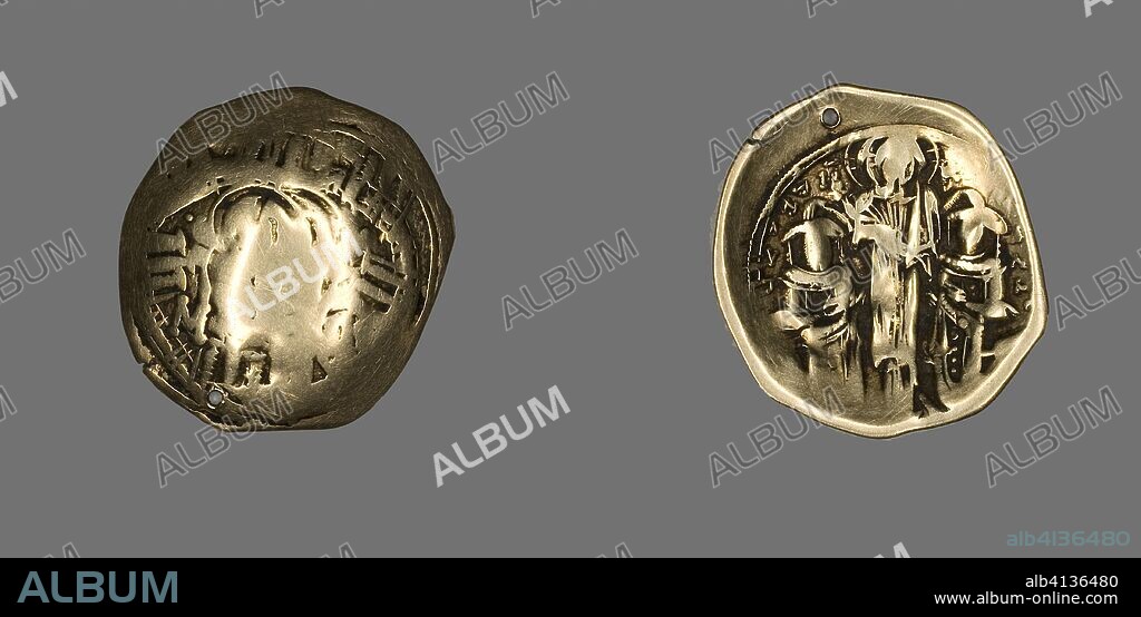 Hyperpyron (Coin) of Andronicus II Palaeologus and Michael IX. Byzantine (?). Date: 1282-1328. Dimensions: Diam. 2.5 cm; 3.67 g. Gold. Origin: Byzantine Empire.