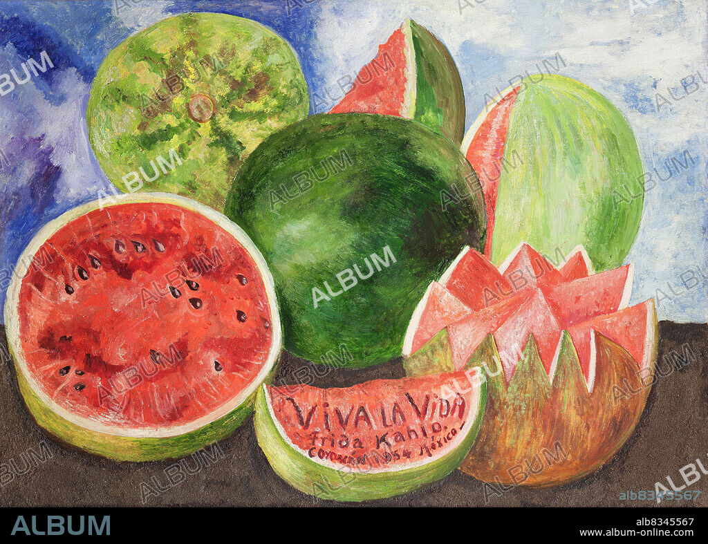 Frida Kahlo / 'Viva la vida', 1954, Oil on masonite, 72 x 52 cm. Museo Frida Kahlo.