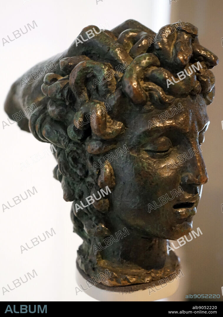 Bronze head of Medusa by Benvenuto Cellini (1500-1671) an Italian goldsmith, sculptor, draftsman, soldier, musician, and artist. Dated 16th Century.
