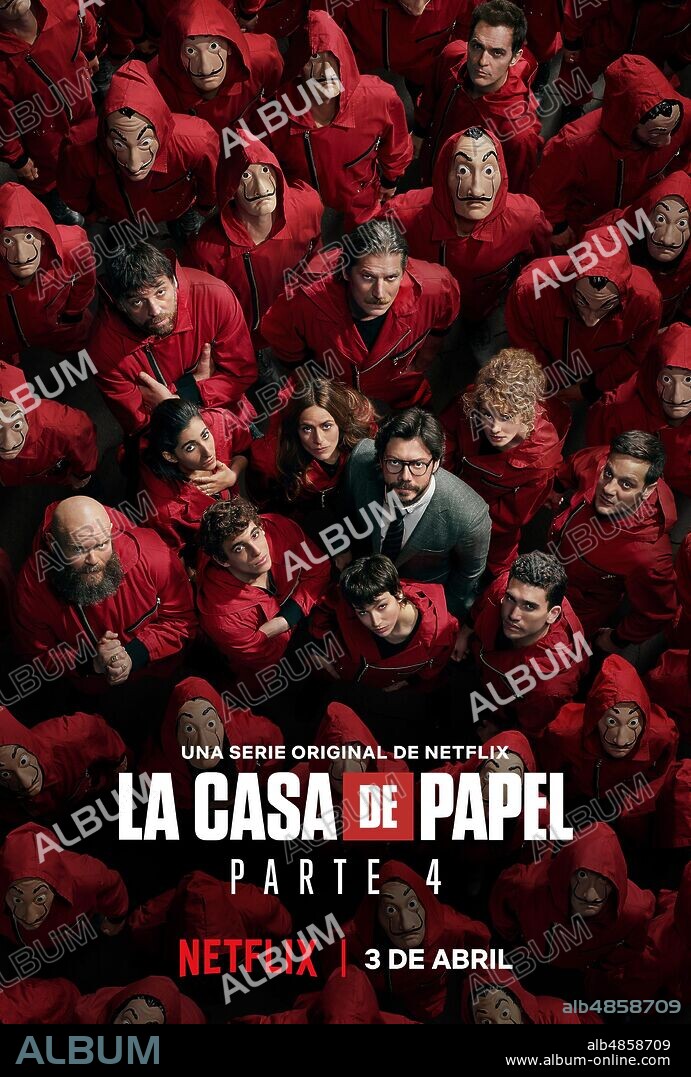 ALBA FLORES, ALVARO MORTE, JAIME LORENTE, MIGUEL HERRAN and URSULA CORBERO in LA CASA DE PAPEL, 2017, directed by ALEX PINA. Copyright ATRESMEDIA/ NETFLIX.