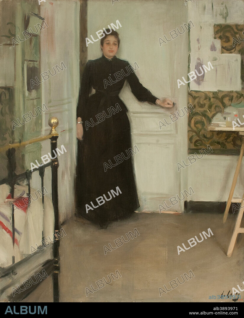RAMON CASAS I CARBÓ. Interior. Date/Period: Ca. 1890. Painting. Oil on canvas. Height: 1,005 mm (39.56 in); Width: 815 mm (32.08 in).
