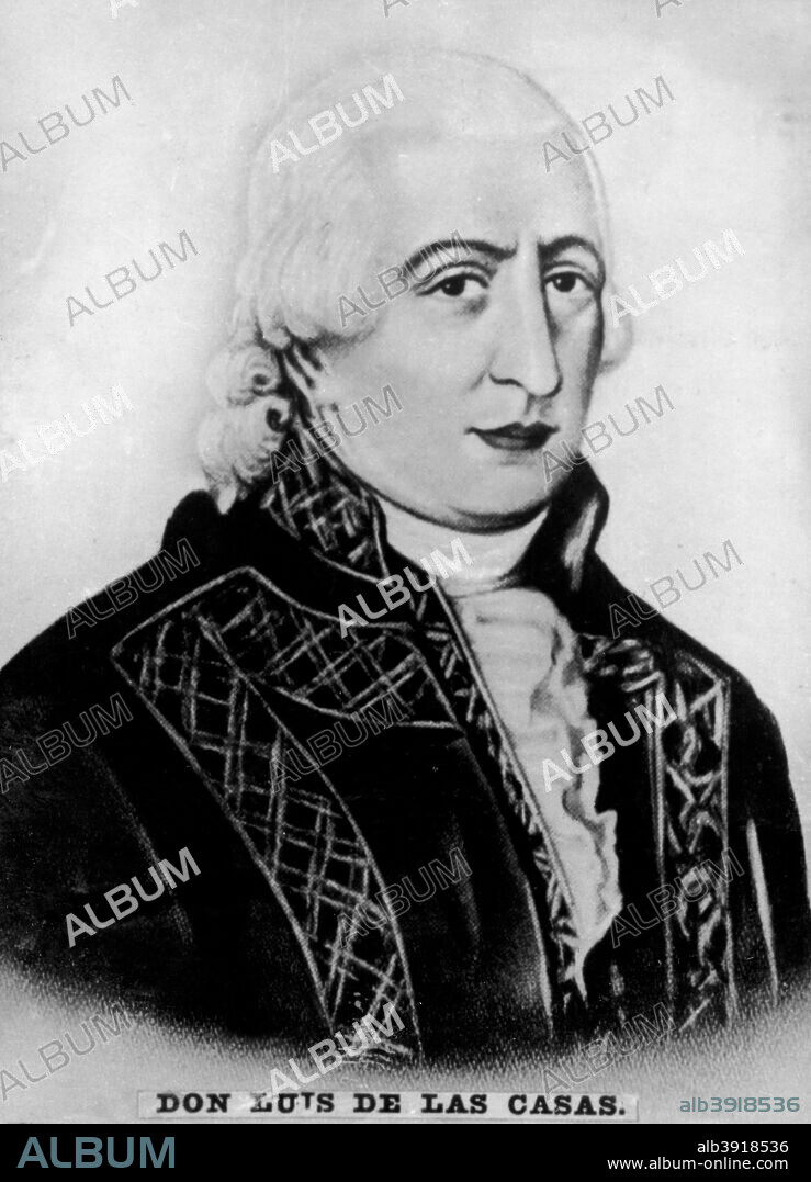Don Luis de la Casas (1745-1800), Governor of Havana and Captain General of Cuba, Louisiana and Florida, c1910. Cigar card from the History of Cuba, Geografico Universal, Propaganda de los Cigarros Susini y La Corona, Tabacalera Cubana.