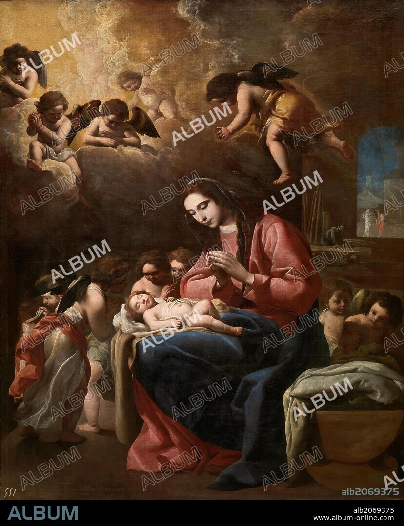 EUGENIO CAXÉS. Eugenio Cajés / 'The Virgin and Child with Angels', 1618, Spanish School, Oil on canvas, 160 cm x 135 cm, P03120.