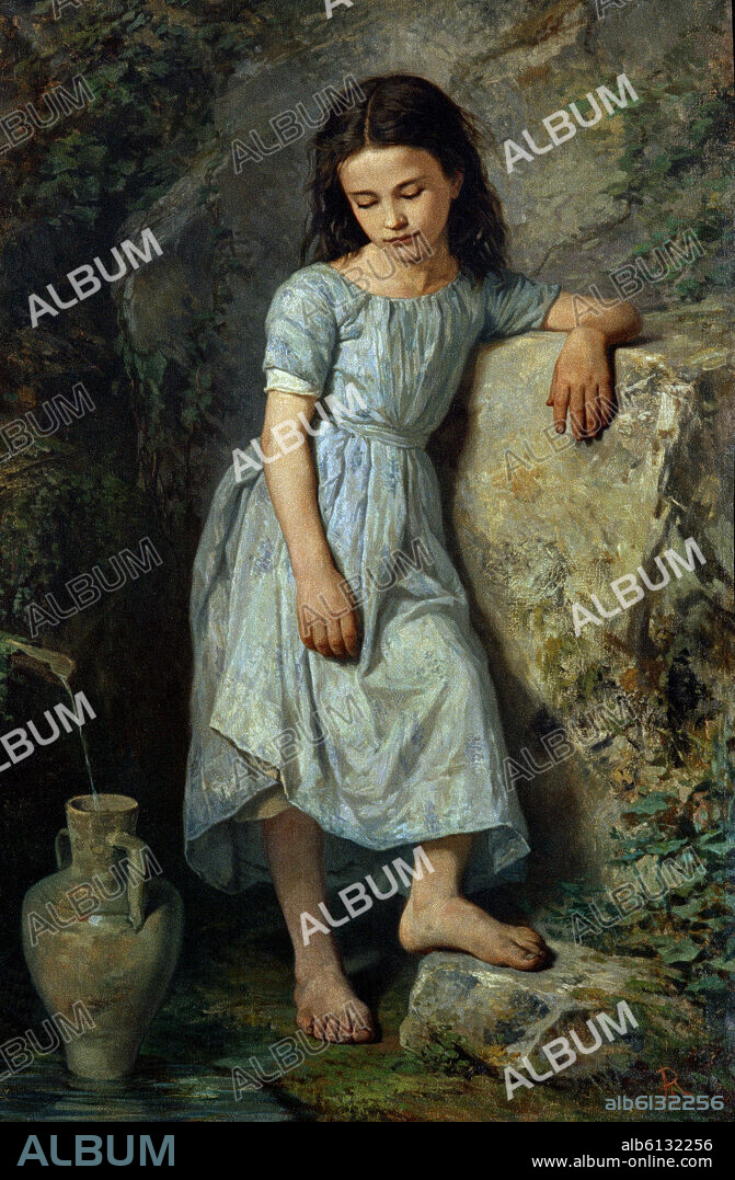 RAMON MARTI ALSINA (1820-94). NIÑA DEL CANTARO.