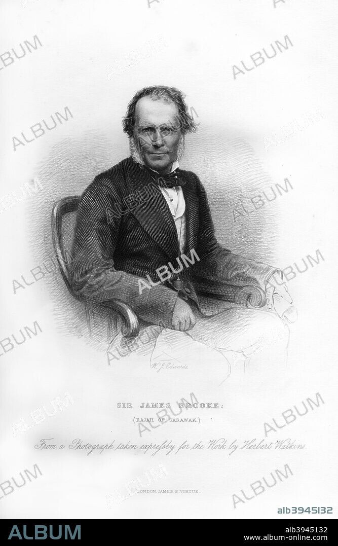 Sir James Brooke, Rajah of Sarawak, 19th century. Brooke (1803-1868) was the first white rajah of Sarawak.