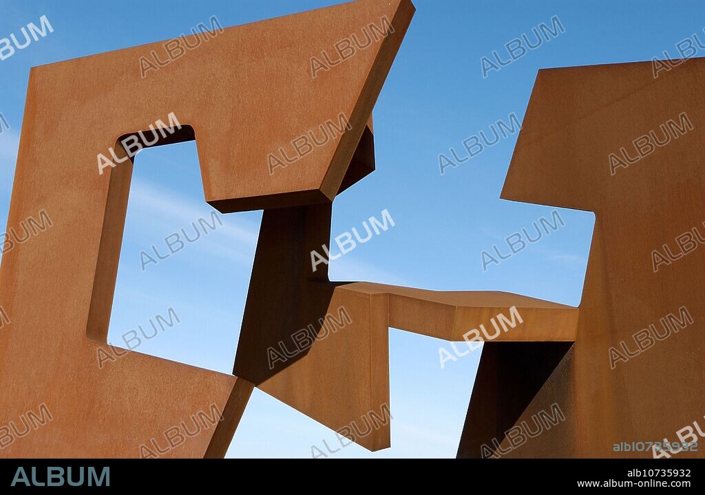 Jorge Oteiza sculpture in Paseo Nuevo. Donostia, San Sebastian. Euskadi. Spain.