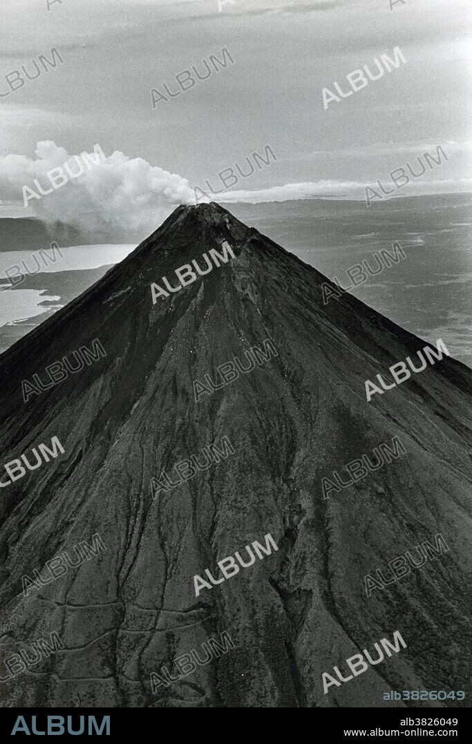 Aerial view of Mount Mayon, an active stratovolcano. Albay Province, Luzon, Philippines.