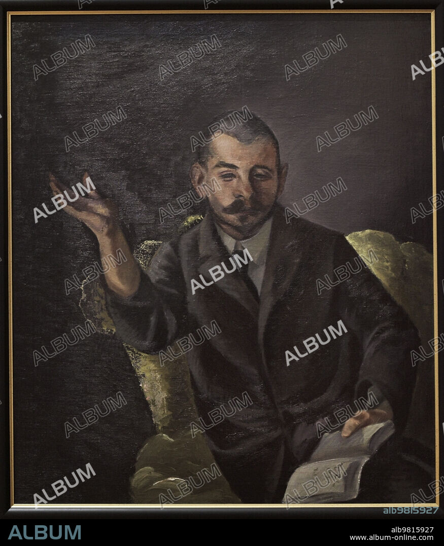 KONRADS UBANS (1893-1981). LATVIAN PAINTER.. Edvarts Virza (1883-1940). Latvian writer and poet. Portrait by Konrads Ubans (1893-1981), 1917. Oil on canvas, 87,5 x 75,5 cm. Latvian National Museum of Art. Riga. Latvia.