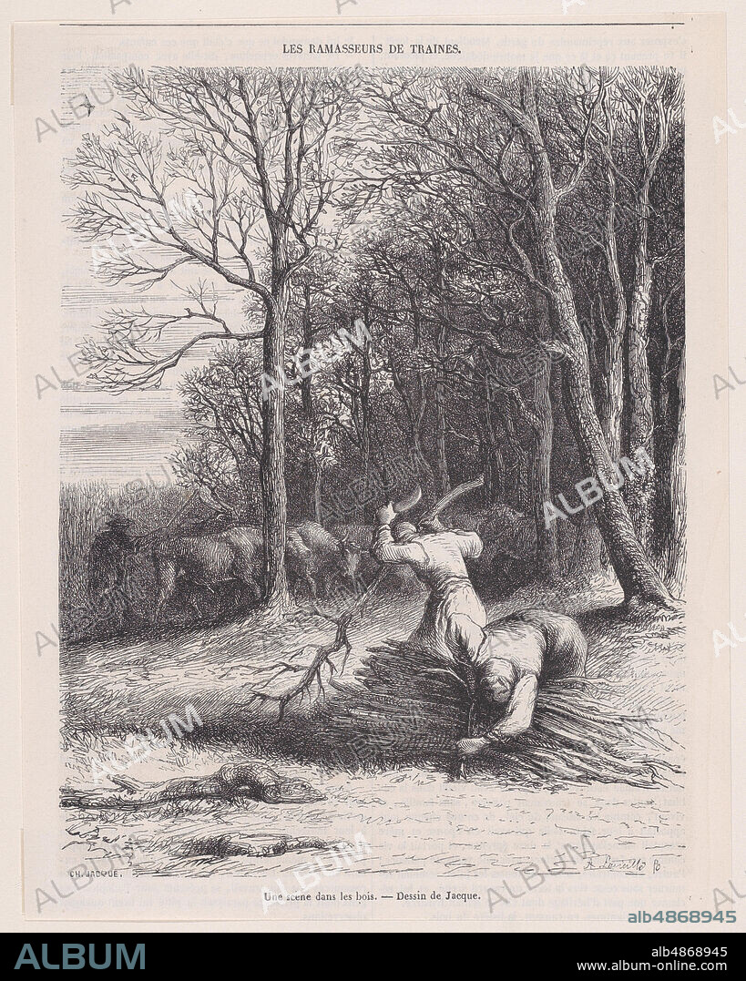 JACQUES-ADRIEN LAVIEILLE. Une scène dans les bois; from Magasin Pittoresque, ca. 1852.