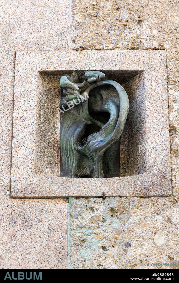 Ca de lOreggia, secret Milan. Palazzo Sola Busca or Ca' de l'Oreggia, famous for the intercom in the shape of a large bronze ear made by the squire Adolfo Wildt. Milan (Italy), July 30th, 2022.