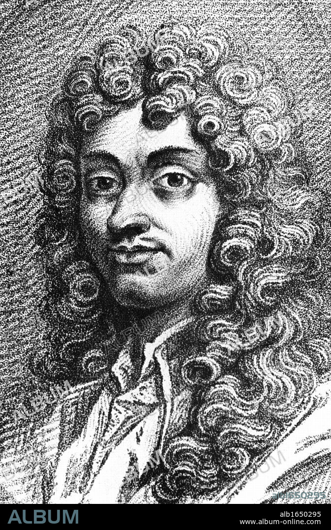 Christiaan Huyghens (1629-1695) Dutch physicist. Pendulum clock: Wave theory of light. From Alexandre Saverien Histoire des Philosophes Modernes, 2nd edition, Paris, 1762. Engraving.