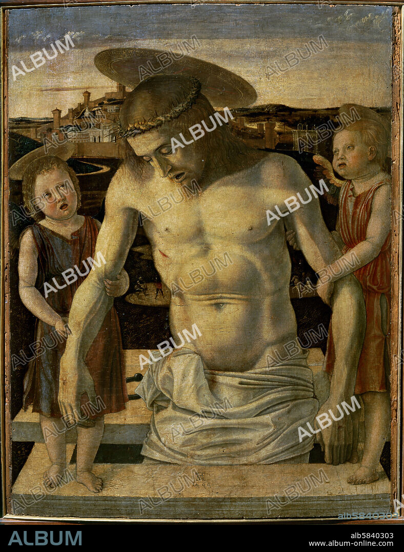 GIOVANNI BELLINI. The dead Christ supported by two angels. Wood.
