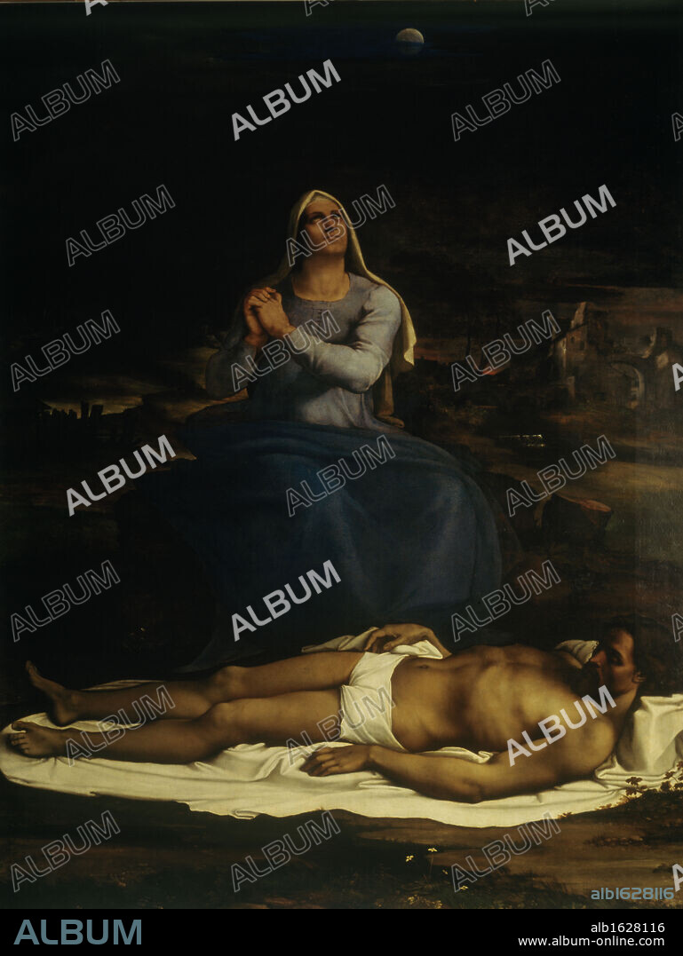 Pieta by Sebastiano del Piombo,  oil on panel,  1516-17,  (1485-1547),  Italy,  Viterbo,  Civic Museum.