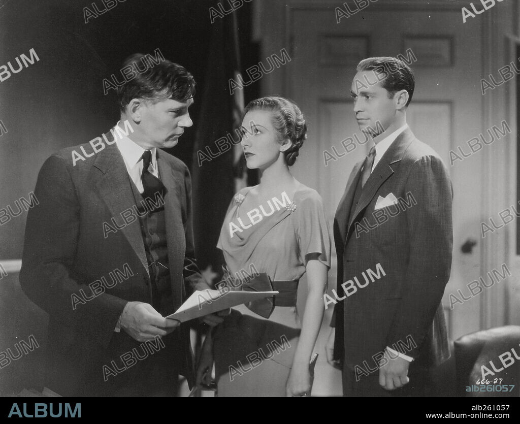 FRANCHOT TONE, KAREN MORLEY and WALTER HUSTON in GABRIEL OVER THE WHITE HOUSE, 1933, directed by GREGORY LA CAVA. Copyright MGM/COSMOPOLITAN.