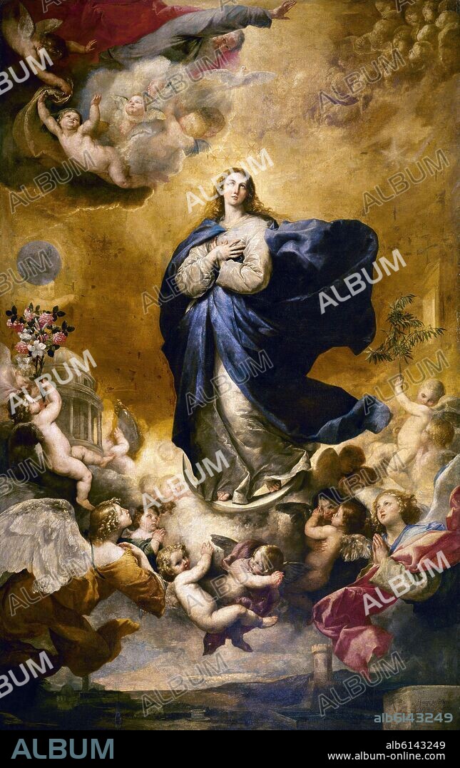 JOSÉ DE RIBERA. INMACULADA CONCEPCION - PINTADO EN NAPOLES EN 1635 - BARROCO ESPAÑOL - RETABLO MAYOR DE LA IGLESIA DE LAS AGUSTINAS.