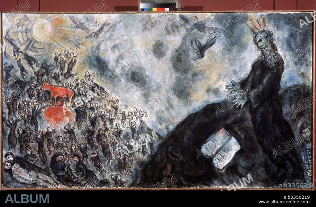 MARC CHAGALL. Moses and the Adoration of the Golden Calf.