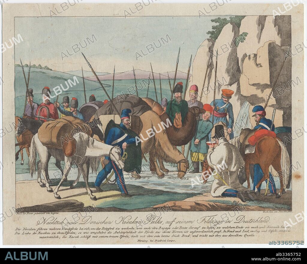 CHRISTIAN GOTTFRIED HEINRICH GEISSLER. Don Cossacks resting in Germany.