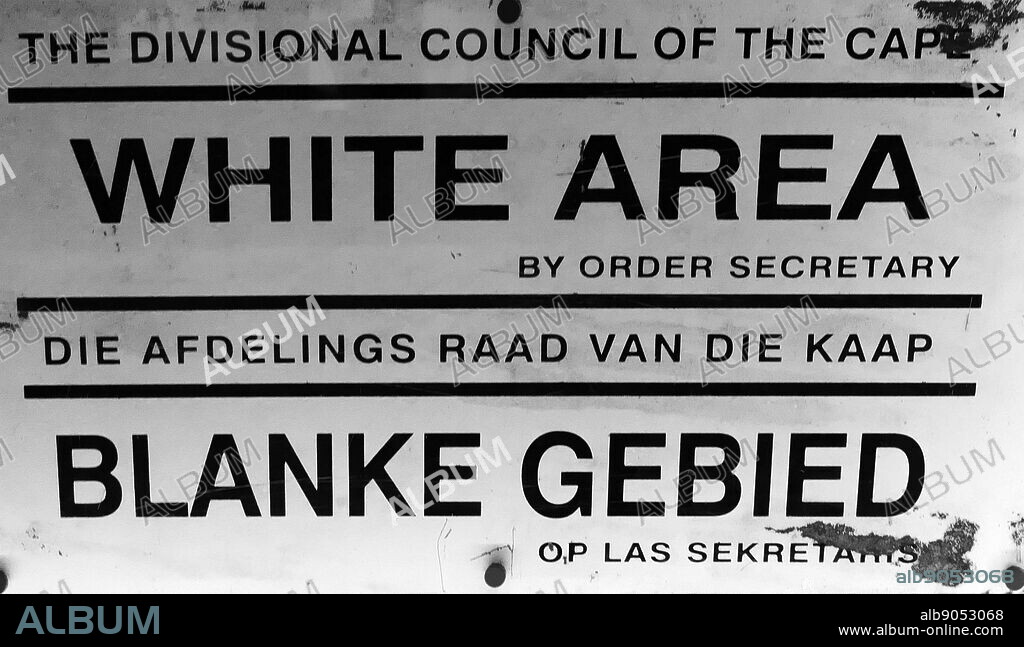 Official signs used in South Africa under the Apartheid administration. Apartheid was a system of institutionalised racial segregation that existed in South Africa from 1948 until the early 1990s. Apartheid was characterised by an authoritarian political culture based on baasskap (or white supremacy), which encouraged state repression of Black African, Coloured, and Asian South Africans for the benefit of the nation's minority white population.